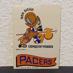 1971 TOPPS BASKETBALL NBA LOGO STICKERS SAN DIEGO CONQUISTADORS INDIANA PACERS